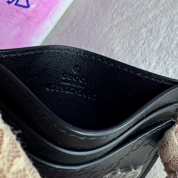 🌟Gucci Black Leather Card Holder w/GG Metal Detail🌟 - Picture 3 of 3